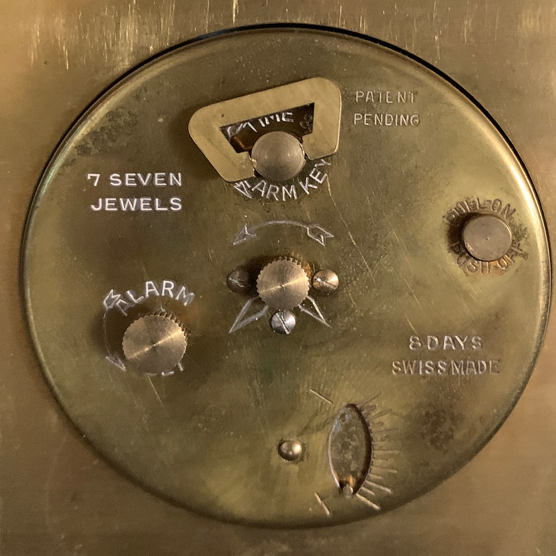 Mid Century Semca Brass 8Day 7Jewels Swiss Made Desk Clock Etsy