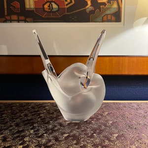 Vintage Lalique Clear and Frosted Crystal “Sylvie” Vase