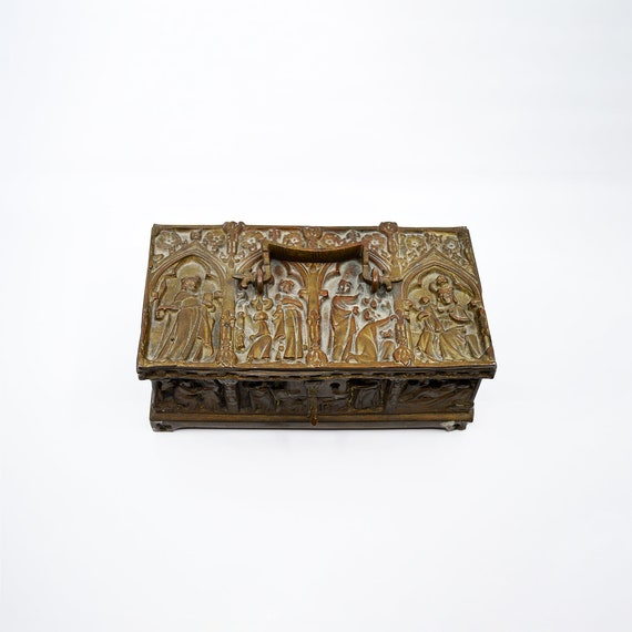 19th Century Erhard & Söhne Gothic Revival Bronze Casket Box