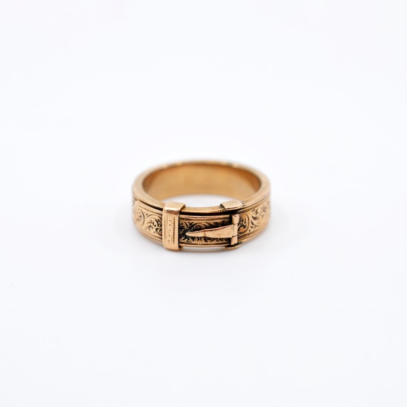 Mid 19th Century Victorian Buckle Memento Mourning Ring