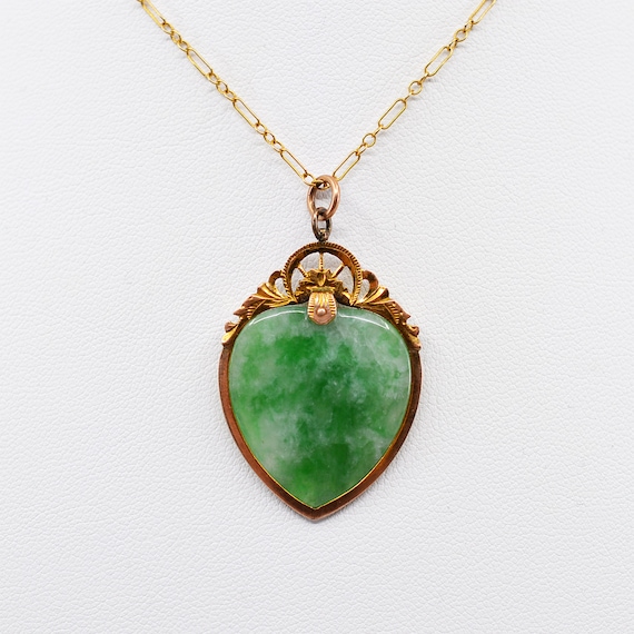 19th Century Heart Shaped Jade Love Pendant - image 2