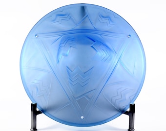 1920s French Art Deco Degué Blue Frosted Glass Chandelier Shade
