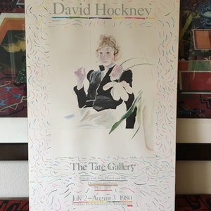 Vintage David Hockney Lithograph of Illustration Celia