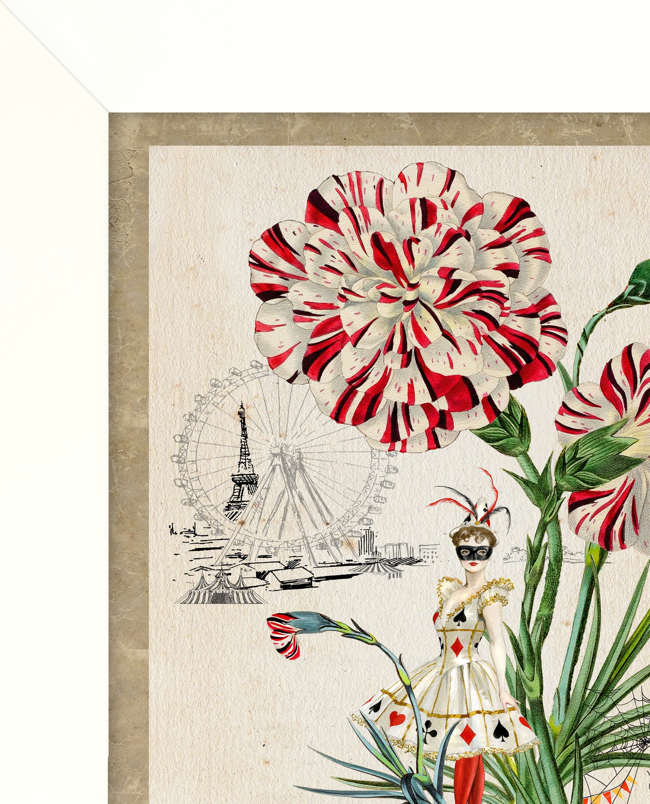 CIRQUE BOTANIQUE Carnaval Clavel Vintage Rosa Botánica Flor Floral