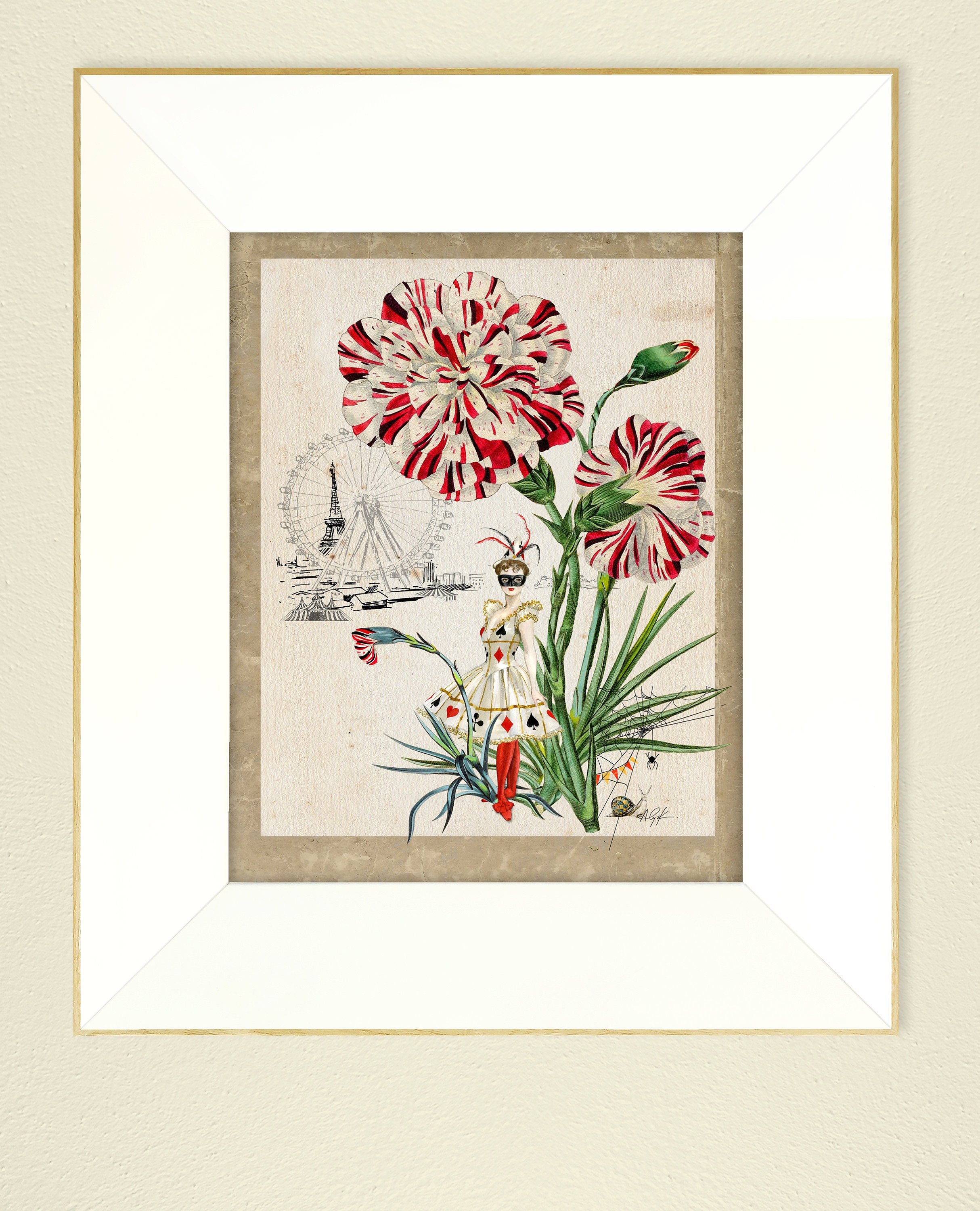 CIRQUE BOTANIQUE Carnaval Clavel Vintage Rosa Botánica Flor Floral