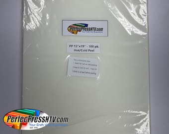Película PET DTF, despegable en frío/caliente, hojas de una cara, tamaño A3+ de 13" x 19'