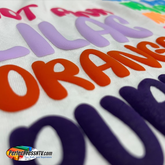 3D Puff Heat Transfer Vinyl HTV Sheets and Rolls no Custom Cutting