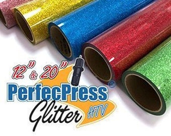 HTV PerfecPress Glitter, Heat Transfer Vinyl, Iron On Vinyl, Tshirt Vinyl, Bling - 20% less than the leading brands!!