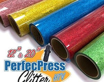 Glitter HTV Vinyl, Heat Transfer Vinyl, PerfecPress HTV Iron On Vinyl, Tshirt Vinyl