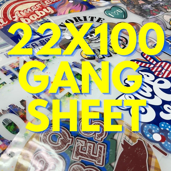 DTF Gang Sheet, Ready To Press DTF Film Sheet For Heat Transfer Designs, Gang Sheet, Gang Sheet Print, Heat Transfer Sheets