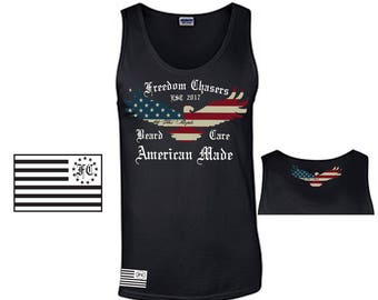 Men's Freedom Chasers Beard Care Printed Ultra Cotton Adult Tank Top (Choose Color & Size)