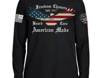 Unisex Freedom Chasers Raglan Long Sleeve Shirt - Many Colors and Sizes