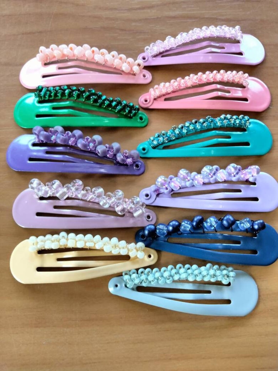 Themed Beaded Hair Clip Set, Beaded Hair Clip, Bead Hair Clip, Hair