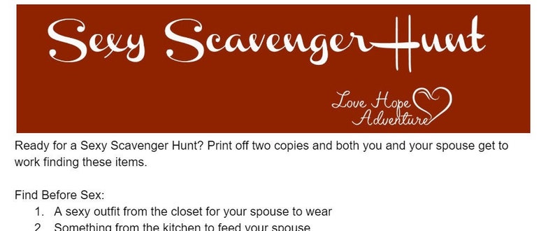 Sexy scavenger hunts