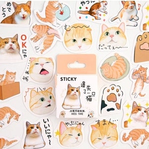 46 stuks grappige kattenstickers, voor scrapbooking, journaling, planners, notitieboeken, agenda's