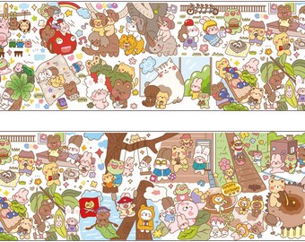 Animals' Picnic Washi Tape | Masking Tape | Planner Washi | Scrapbooking | Gift Wrapping