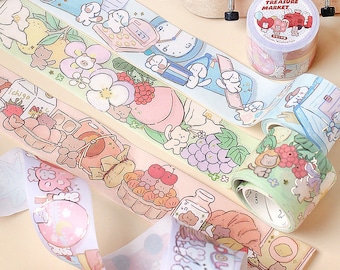 Animali carini, cuccioli, gatti, orsi, rotolo di nastro washi, nastro adesivo, nastro di carta, nastro decorativo, per scrapbooking, diari, agende, quaderni