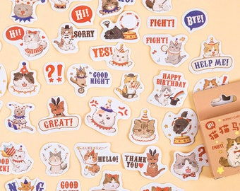 45 PCS Cat Circus Stickers | Dog Stickers | Planner Stickers | Journal Stickers | Scrapbooking