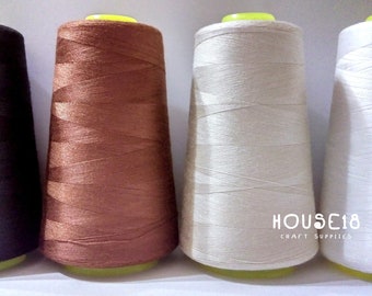 4 Black / Brown / Beige / White Sewing Machine Thread Polyester Thread General Purpose Sewing Thread 4 Spools 3000 Yards Each