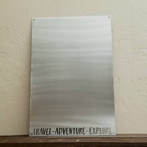 Travel Magnet Board | Travel Adventure Explore Metal Wall Board | Picture Magnet and Memory Board | Gift for Traveler | Custom Metal Sign