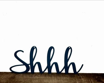 Shhh Word Art Metal Wall Decor Master Bedroom Decor Nursery