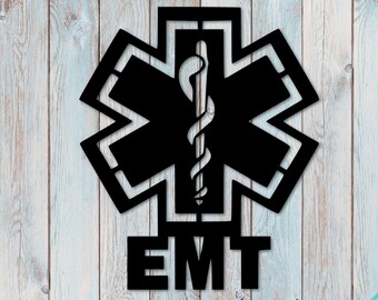 EMT Gift Sign | First Responders Metal Wall Decor | EMT Gifts | Medical Decor | Metal Cutout Medical Badge | Gift for EMT | Medical Wall Art