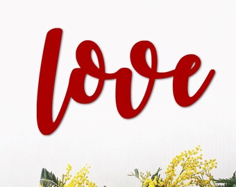 Script Love Sign | Metal Wall Art | Love Decor | Wedding Decor | Master Bedroom Decor | Love Wall Decor | Metal Word Art Cutout | Love Sign