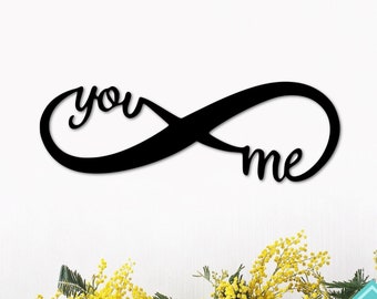 You and Me Infinity Sign | Metal Infinity Forever Love Decor | You and Me Word Art | Wedding Anniversary Gift | Infinity Symbol Love Sign