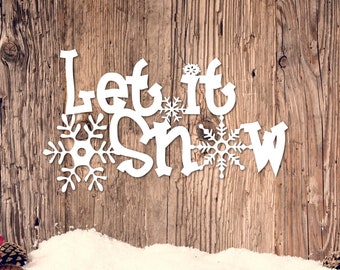 Let It Snow Metal Sign | Outdoor Winter Decor | Snowflake Winter Sign | Holiday Decor | Rustic Metal Christmas Sign |  Snow Metal Wall Decor