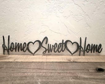 Home Sweet Home Sign Metal Decor Entryway Sign Home Decor 25 Inch Rustic Farmhouse Style Metal Wall Art Housewarming Gift Idea for Her