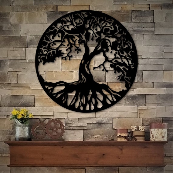 Circular metal wall art deals