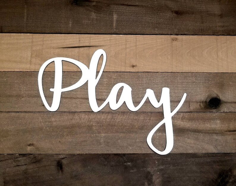 Play Word Sign Metal Word Art Playroom Decor Play Room Wall Etsy