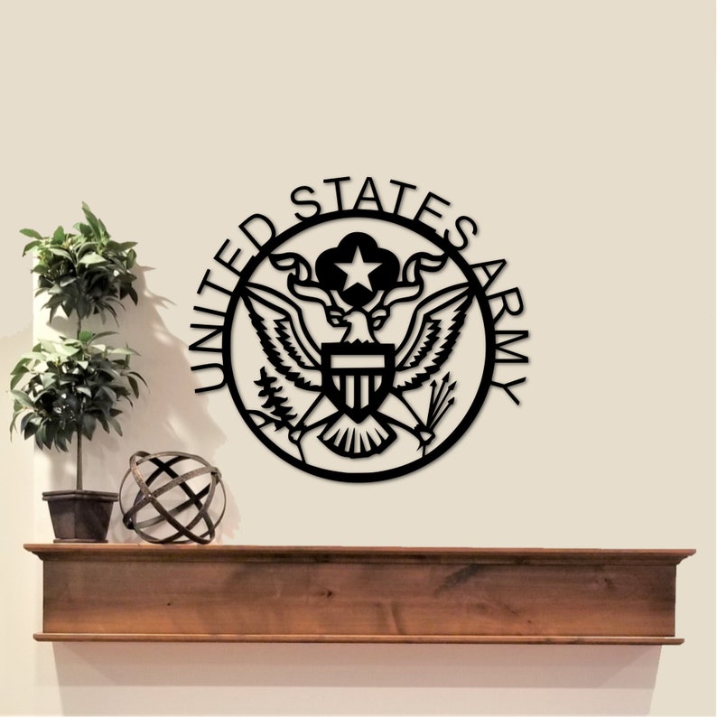 Military Art United States Army Metal Wall Decor Military Etsy