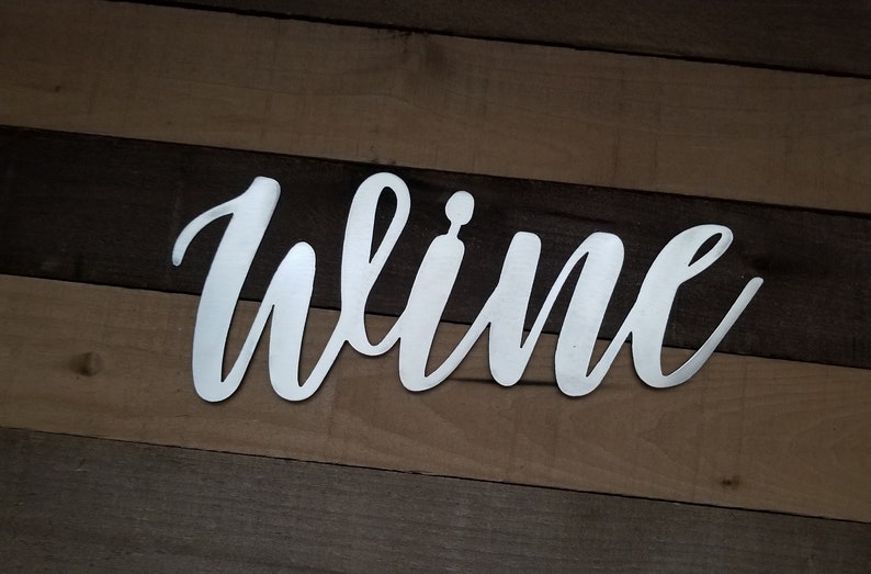 Metal Wine Sign Wine Wall Word Wine Decor for Wall Etsy