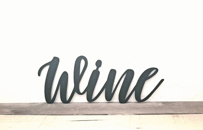 Metal Wine Sign Wine Wall Word Wine Decor for Wall Etsy