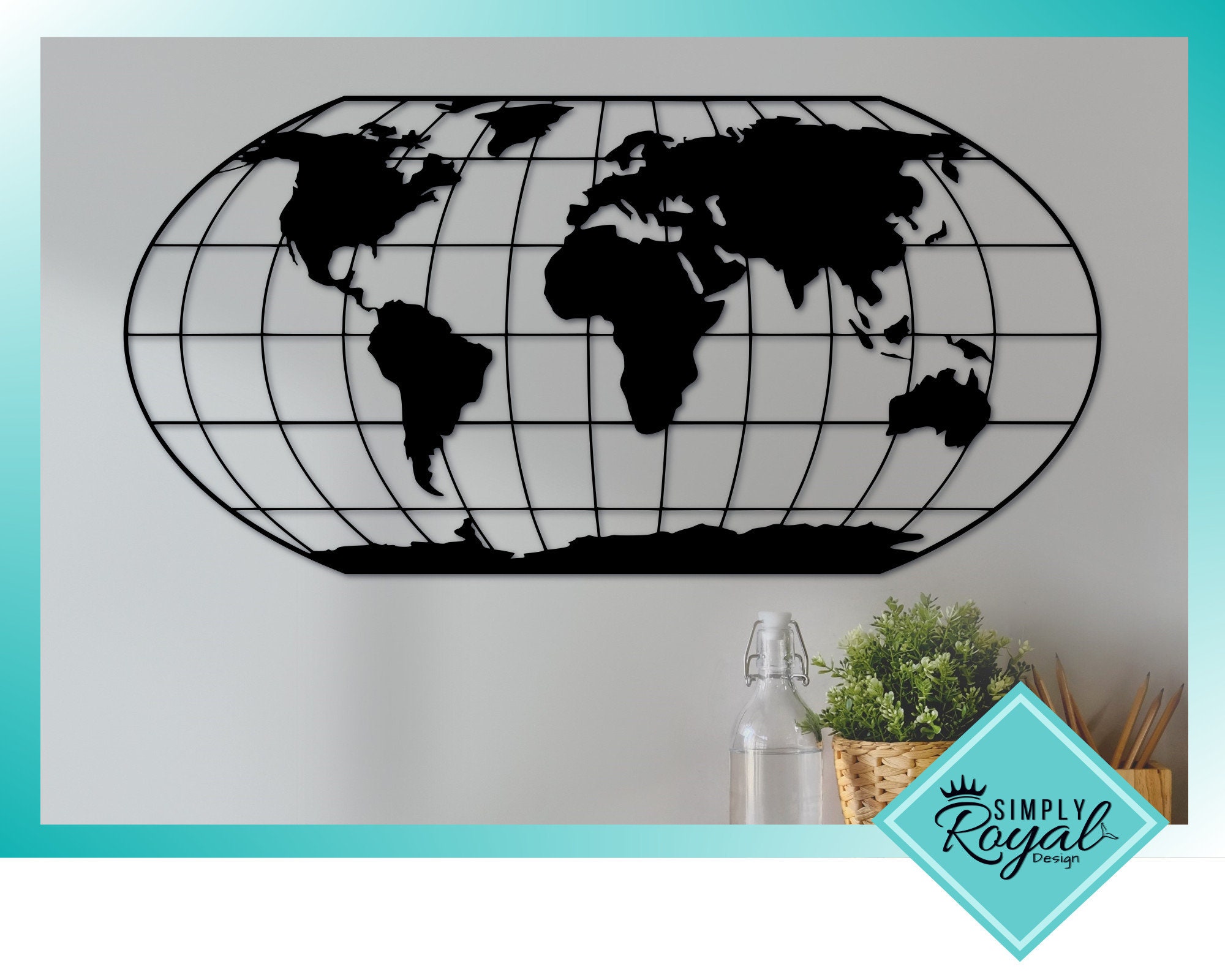 World Map Metal Wall Art, Christmas gifts, Carte du monde, World map