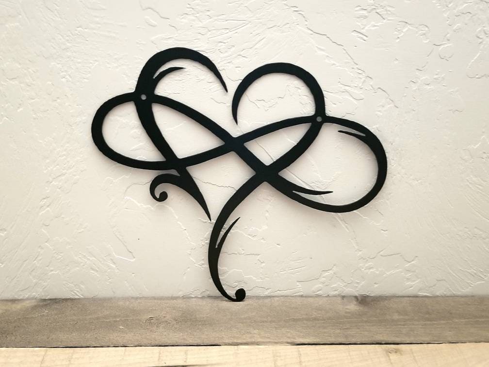 Infinity Heart Metal Sign Infinity Symbol Metal Wall Art ...