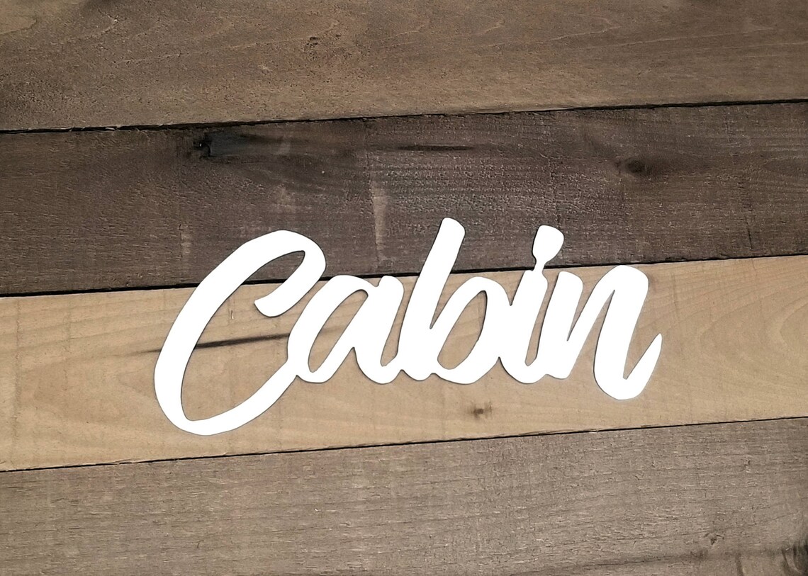 Cabin Metal Sign Metal Word Art Cabin and Lake Living Room Etsy
