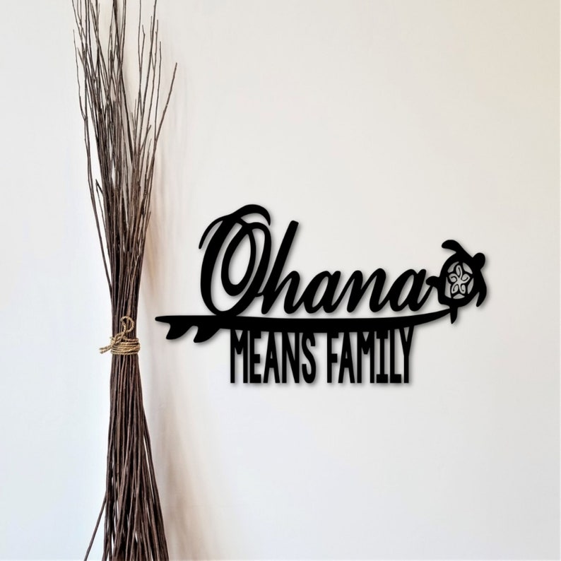 Metal Ohana Sign Wall Decor Ohana Means Family Hawaiian Decor Etsy
