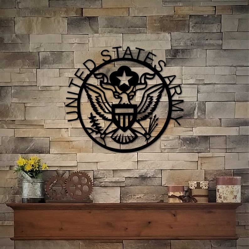 Military Art United States Army Metal Wall Decor Military Etsy