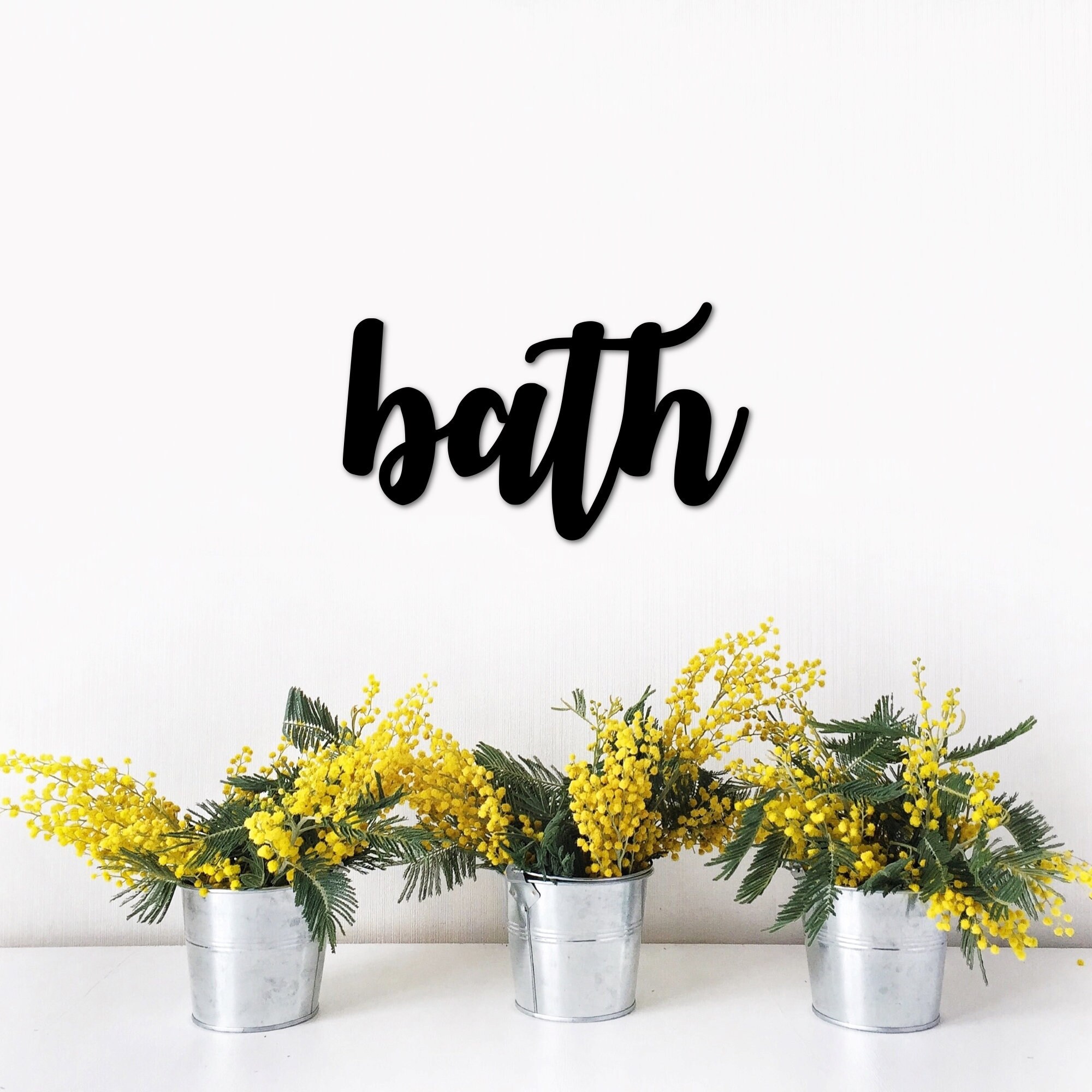Bath Word Sign Wall Decor Metal Art Bath Gifts Bathroom Etsy