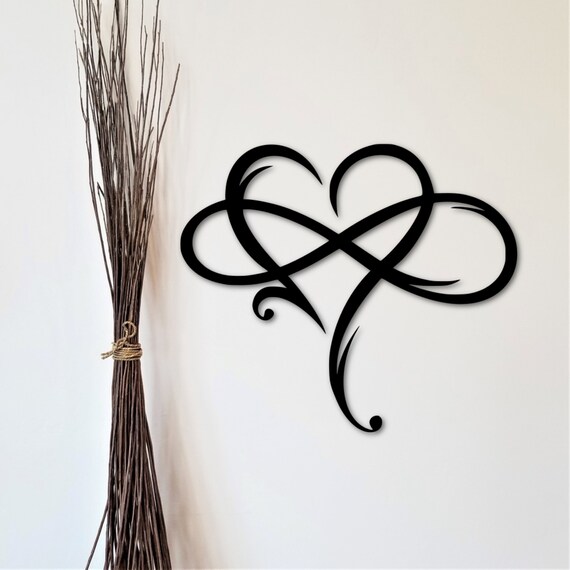 Metal Heart Infinity Sign Infinity Symbol With Heart Etsy