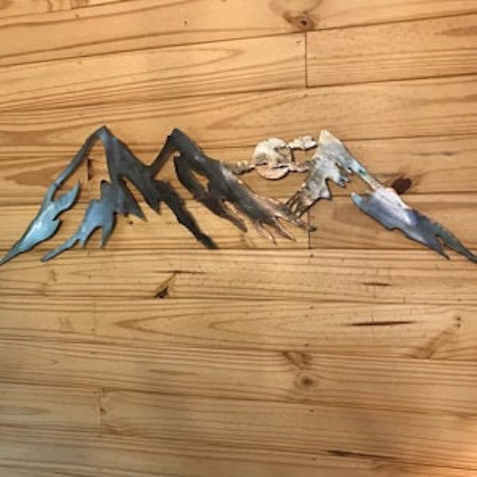Metal Mountain Wall Art Rustic Home Decor Mountain Range | Etsy
