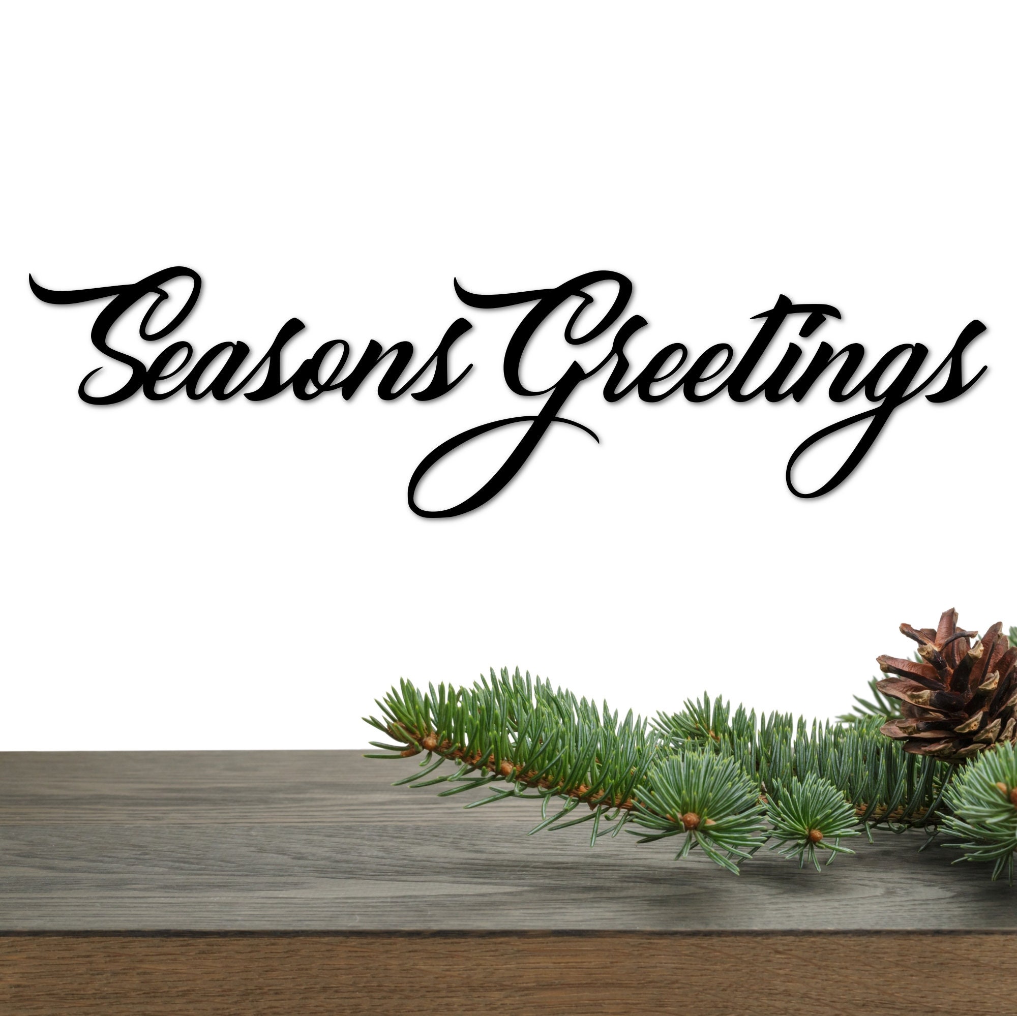 Seasons Greetings Sign Metal Wall Art Steel Script Words for Etsy