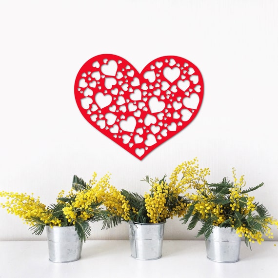 Metal Heart Decor Heart Pattern Wall Art Love Decor Etsy