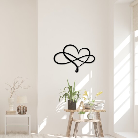 Metal Heart Infinity Sign Love Decor Wedding Gift Infinity Etsy