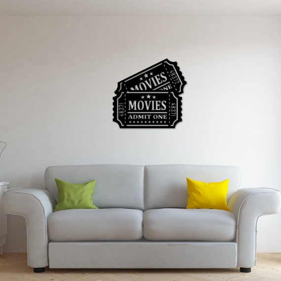 5 Pieces Movie Theater Decor Wooden Home Theater Room Decor Cinema Wall Art  Movie Reel Theater Action Popcorn Ticket Sign Movie Night Decor Theme