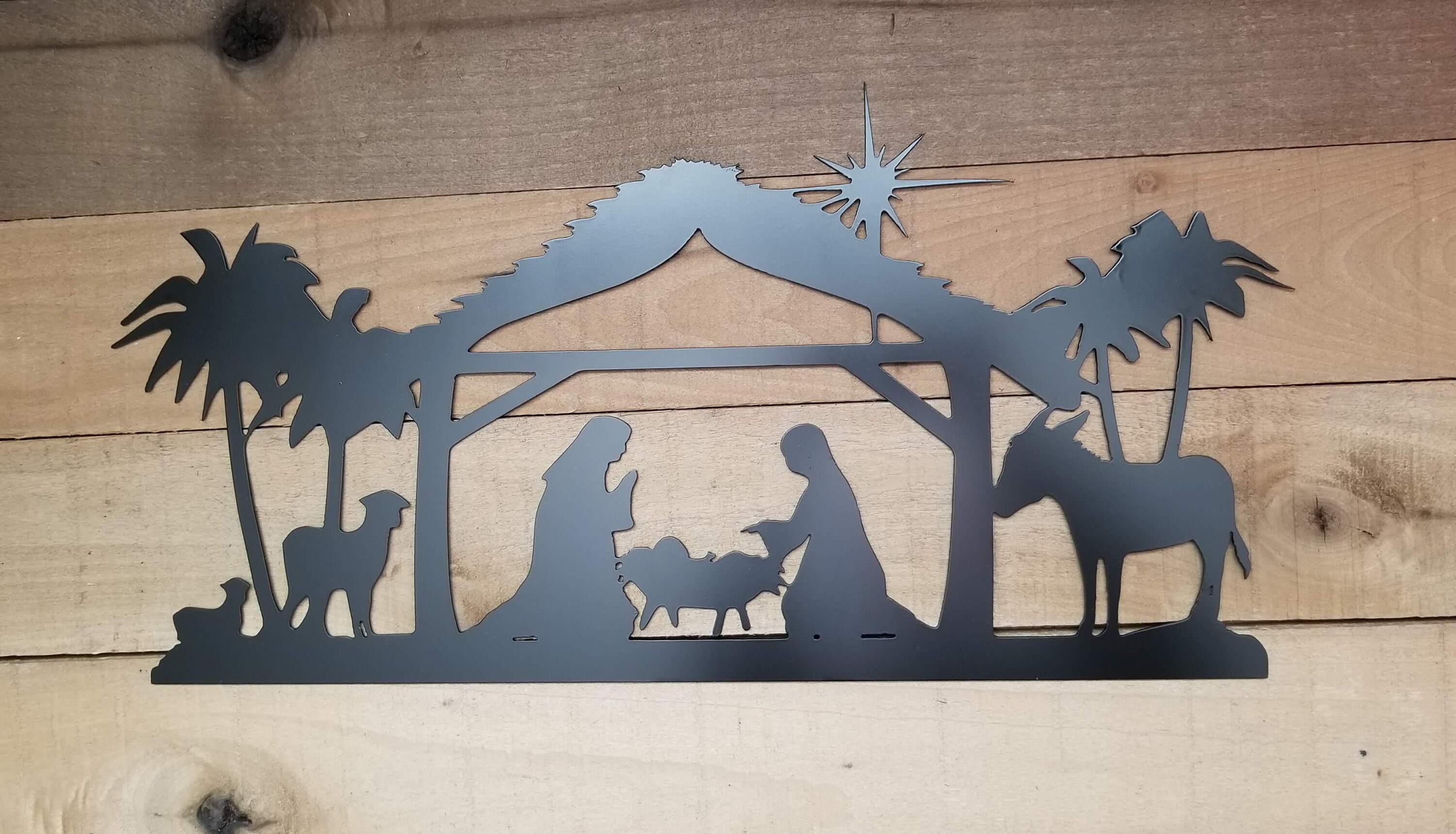 Nativity Scene Metal Wall Art Christmas Sign Holiday Decor Etsy