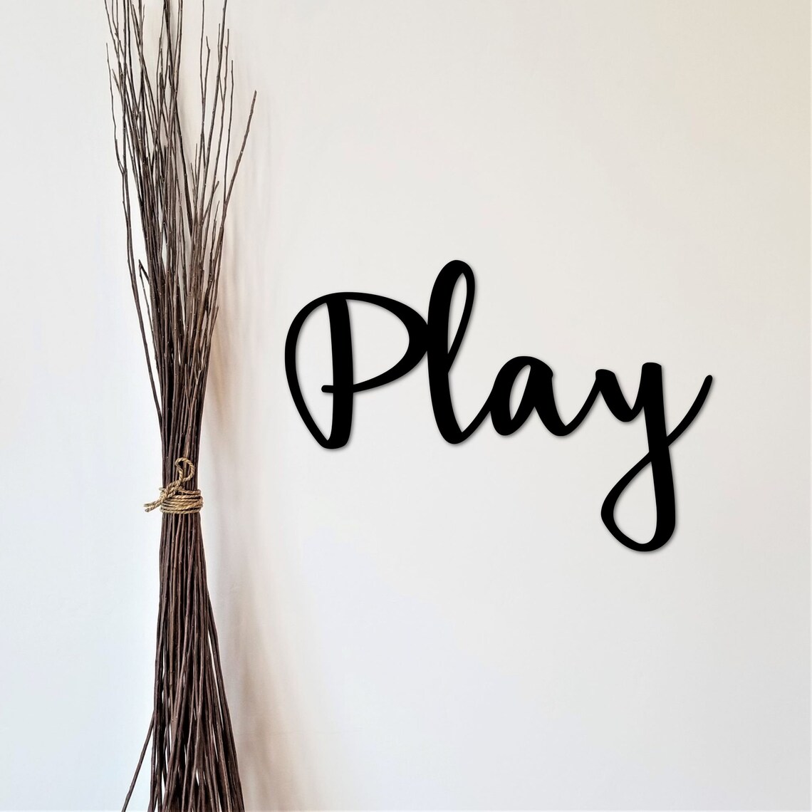 Play Word Sign Metal Word Art Playroom Decor Play Room Wall Etsy