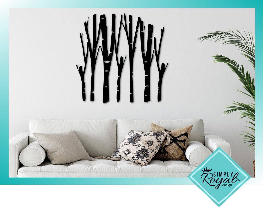 Birch Trees Wall Decor Modern Metal Rustic Birch Tree Decor Aspen Trees